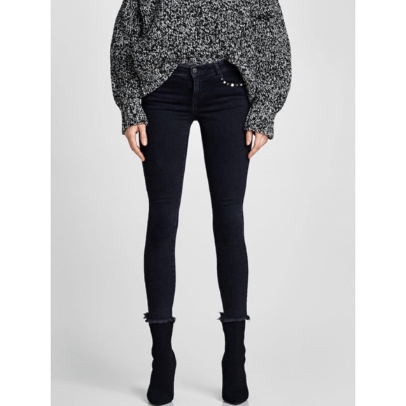 Zara | Embellished Skinny Ankle Jean - Picture 1 of 10
